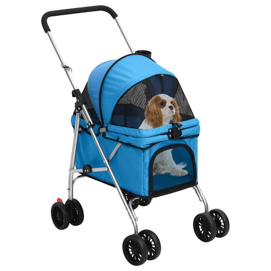 Folding Dog Stroller Blue 76x50x100 cm Oxford Fabric Folding Dog Stroller Blue 76x50x100 cm Oxford Fabric