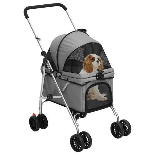 Folding Dog Stroller Grey 76x50x100 cm Oxford Fabric Folding Dog Stroller Grey 76x50x100 cm Oxford Fabric
