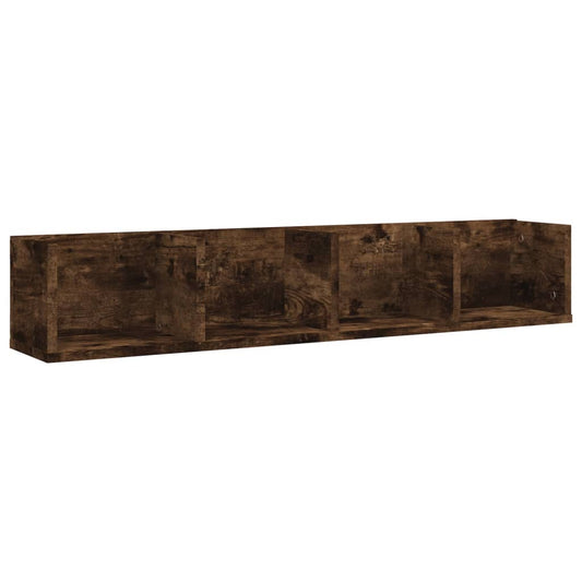 CD Wall Shelf Smoked Oak 100x18x18 cm Engineered Wood CD Wall Shelf Smoked Oak 100x18x18 cm Engineered Wood