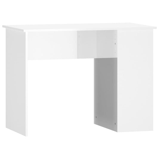 Desk High Gloss White 100x55x75 Engineered Wood Desk High Gloss White 100x55x75 Engineered Wood
