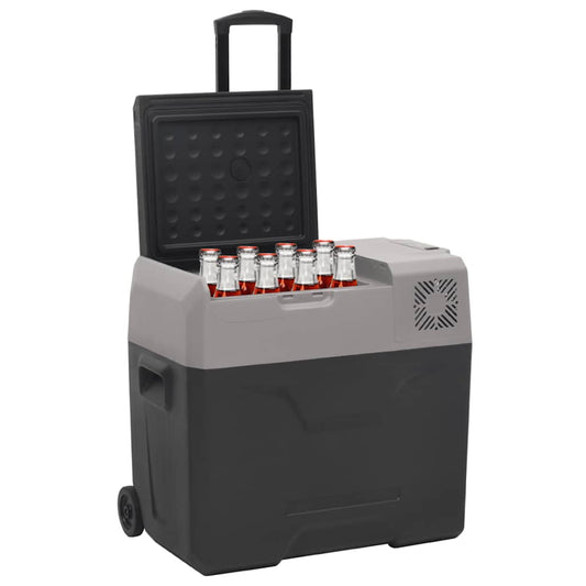 Cool Box with Wheel and Adapter Black&Grey 40 L Polypropylene Cool Box with Wheel and Adapter Black&Grey 40 L Polypropylene