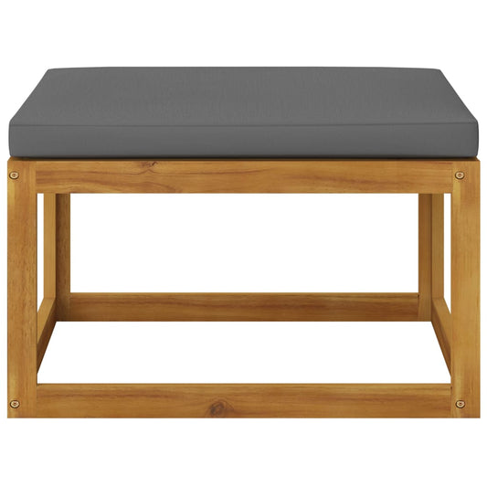 Footrest with Dark Grey Cushion Solid Wood Acacia Footrest with Dark Grey Cushion Solid Wood Acacia