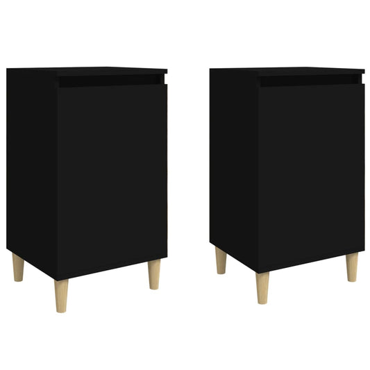 Bedside Cabinets 2 pcs Black 40x35x70 cm Engineered Wood Bedside Cabinets 2 pcs Black 40x35x70 cm Engineered Wood