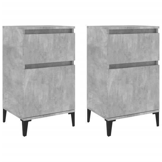 Bedside Cabinets 2 pcs Concrete Grey 40x35x70 cm Bedside Cabinets 2 pcs Concrete Grey 40x35x70 cm