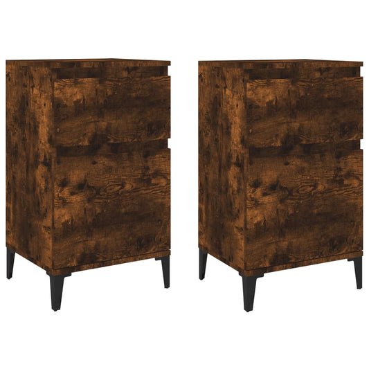 Bedside Cabinets 2 pcs Smoked Oak 40x35x70 cm Bedside Cabinets 2 pcs Smoked Oak 40x35x70 cm