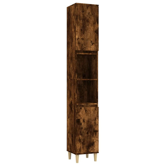 Bathroom Cabinet Smoked Oak 30x30x190 cm Engineered Wood Bathroom Cabinet Smoked Oak 30x30x190 cm Engineered Wood