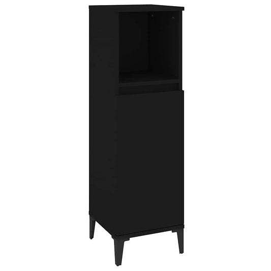 Bathroom Cabinet Black 30x30x100 cm Engineered Wood Bathroom Cabinet Black 30x30x100 cm Engineered Wood