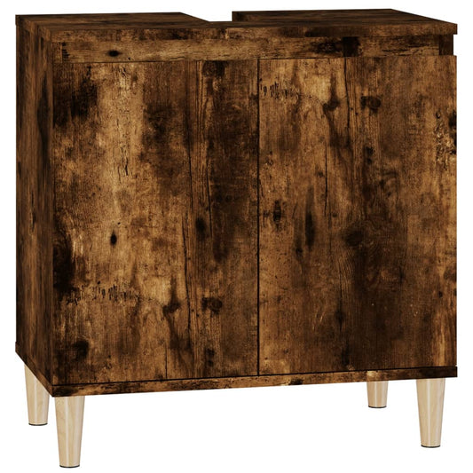 Sink Cabinet Smoked Oak 58x33x60 cm Engineered Wood Sink Cabinet Smoked Oak 58x33x60 cm Engineered Wood