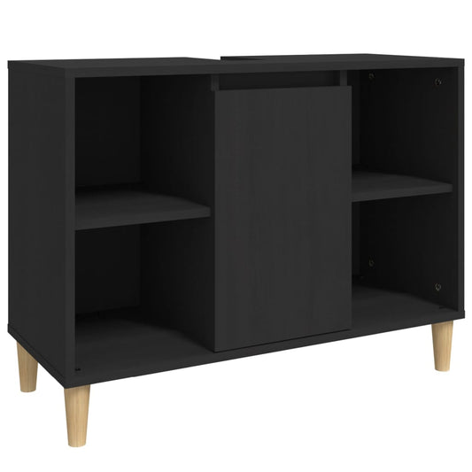 Sink Cabinet Black 80x33x60 cm Engineered Wood Sink Cabinet Black 80x33x60 cm Engineered Wood