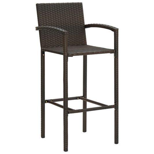 Bar Stools 2 pcs Brown Poly Rattan Bar Stools 2 pcs Brown Poly Rattan