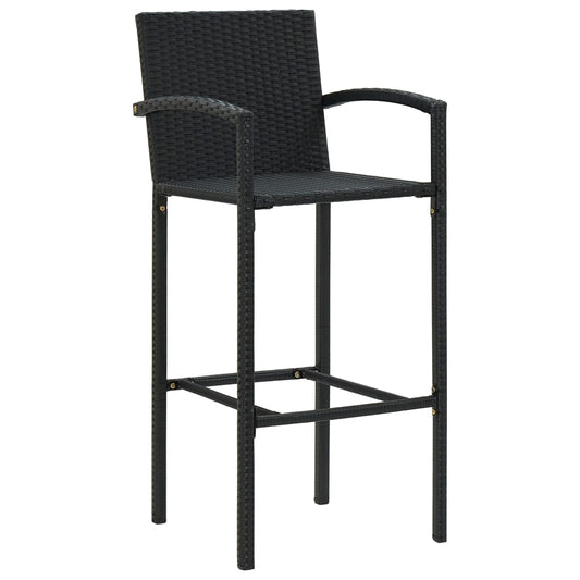 Bar Stools 2 pcs Black Poly Rattan Bar Stools 2 pcs Black Poly Rattan