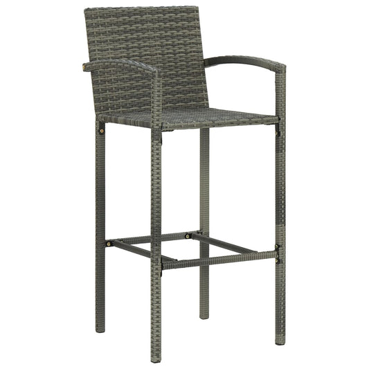 Bar Stools 2 pcs Grey Poly Rattan Bar Stools 2 pcs Grey Poly Rattan
