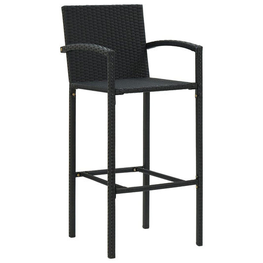 Bar Stools 4 pcs Black Poly Rattan Bar Stools 4 pcs Black Poly Rattan