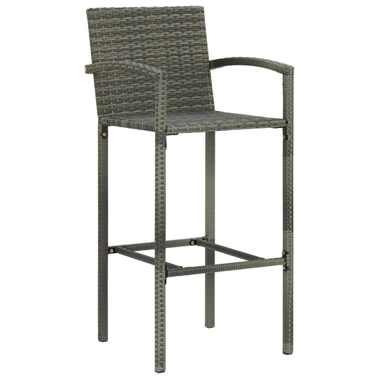 Bar Stools 4 pcs Grey Poly Rattan Bar Stools 4 pcs Grey Poly Rattan