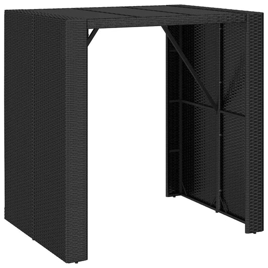 Bar Table with Glass Top Black 105x80x110 cm Poly Rattan Bar Table with Glass Top Black 105x80x110 cm Poly Rattan