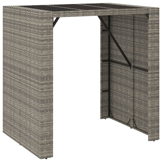 Bar Table with Glass Top Grey 105x80x110 cm Poly Rattan Bar Table with Glass Top Grey 105x80x110 cm Poly Rattan