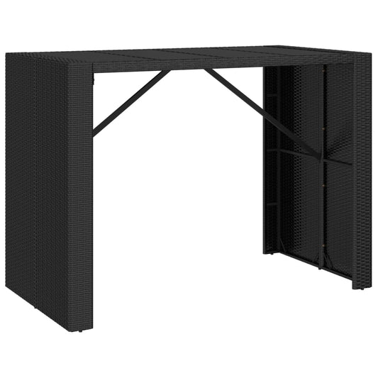 Bar Table with Glass Top Black 145x80x110 cm Poly Rattan Bar Table with Glass Top Black 145x80x110 cm Poly Rattan