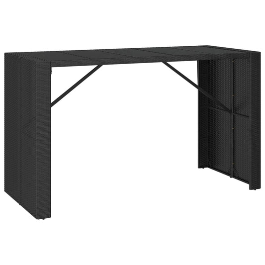 Bar Table with Glass Top Black 185x80x110 cm Poly Rattan Bar Table with Glass Top Black 185x80x110 cm Poly Rattan