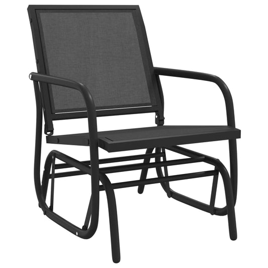 Garden Glider Chair Black 61x76x87 cm Textilene&Steel Garden Glider Chair Black 61x76x87 cm Textilene&Steel