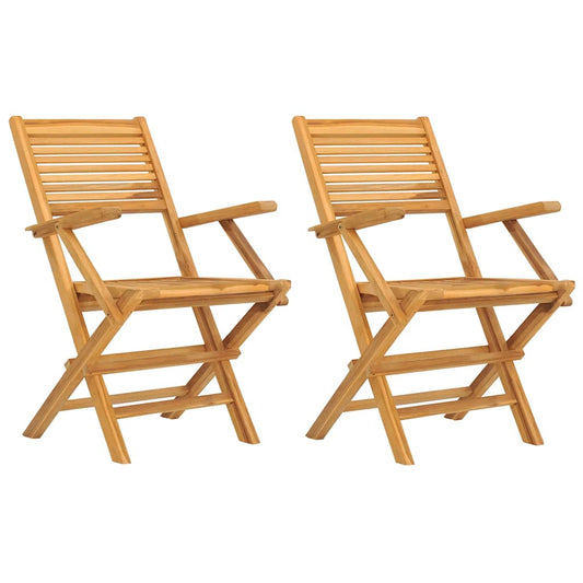 Folding Garden Chair | Set of 2 | Natural Teak | Solid teak wood Folding Garden Chair | Set of 2 | Natural Teak | Solid teak wood
