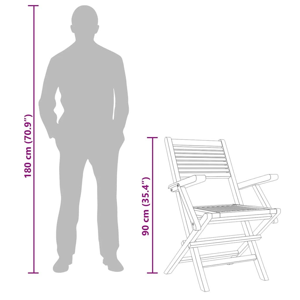 Folding Chairs 2 pcs 55x62x90 cm Solid Wood Teak