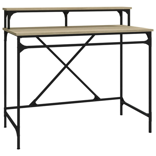 Desk Sonoma Oak 100x50x90 cm Engineered Wood and Iron Desk Sonoma Oak 100x50x90 cm Engineered Wood and Iron