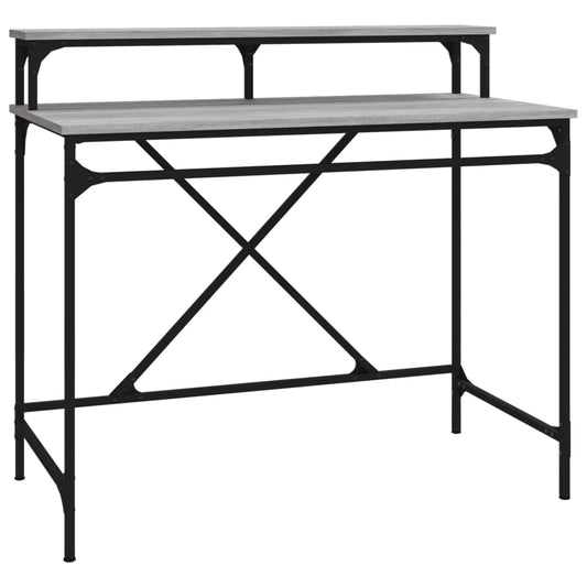 Desk Grey Sonoma 100x50x90 cm Engineered Wood and Iron Desk Grey Sonoma 100x50x90 cm Engineered Wood and Iron