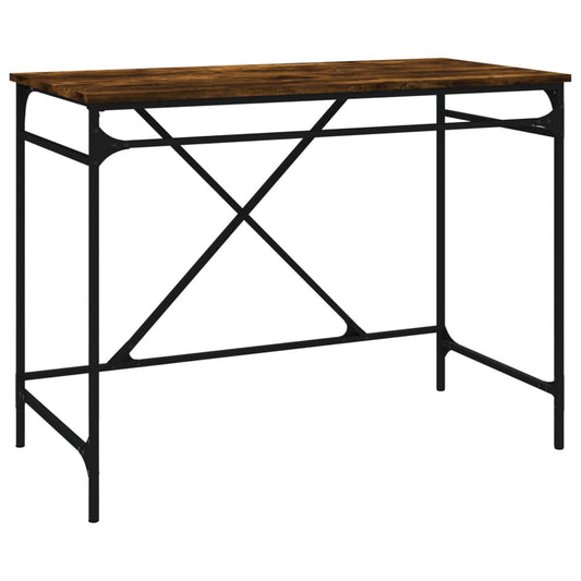 Desk Smoked Oak 100x50x75 cm Engineered Wood and Iron Desk Smoked Oak 100x50x75 cm Engineered Wood and Iron