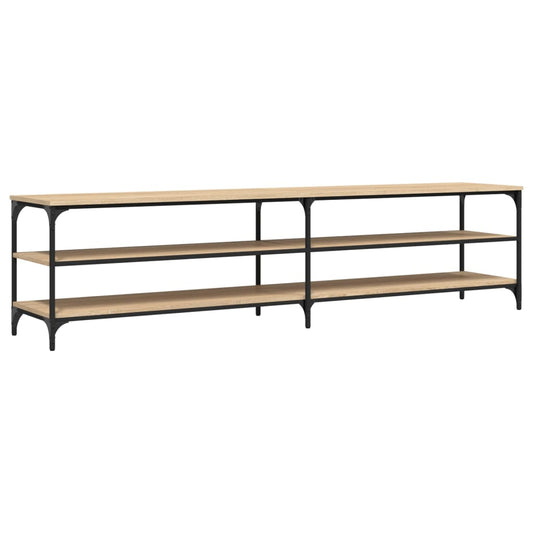 TV Cabinet Sonoma Oak 200x30x50 cm Engineered Wood and Metal TV Cabinet Sonoma Oak 200x30x50 cm Engineered Wood and Metal