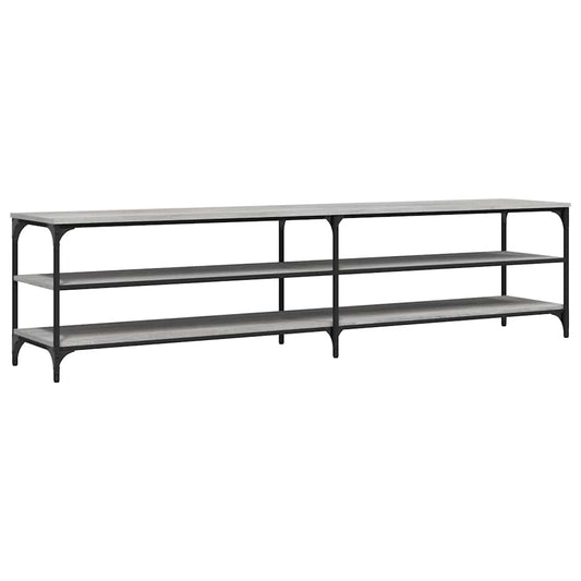 TV Cabinet Grey Sonoma 200x30x50 cm Engineered Wood and Metal TV Cabinet Grey Sonoma 200x30x50 cm Engineered Wood and Metal