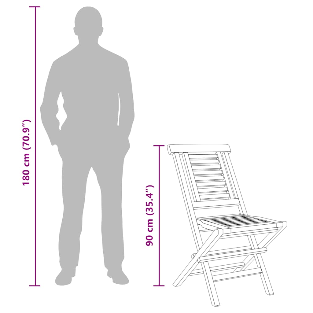 Folding Garden Chair | Set of 6 | Teak wood | Solid teak wood | Standard