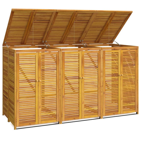 Triple Garbage Bin Shed 210x89x117 cm Solid Wood Acacia Triple Garbage Bin Shed 210x89x117 cm Solid Wood Acacia