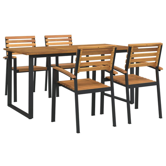 5 Piece Garden Dining Set Solid Wood Acacia and Metal 5 Piece Garden Dining Set Solid Wood Acacia and Metal