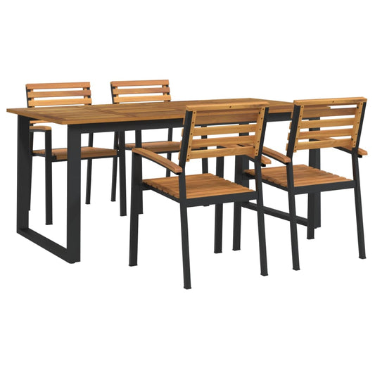 5 Piece Garden Dining Set Solid Wood Acacia and Metal 5 Piece Garden Dining Set Solid Wood Acacia and Metal