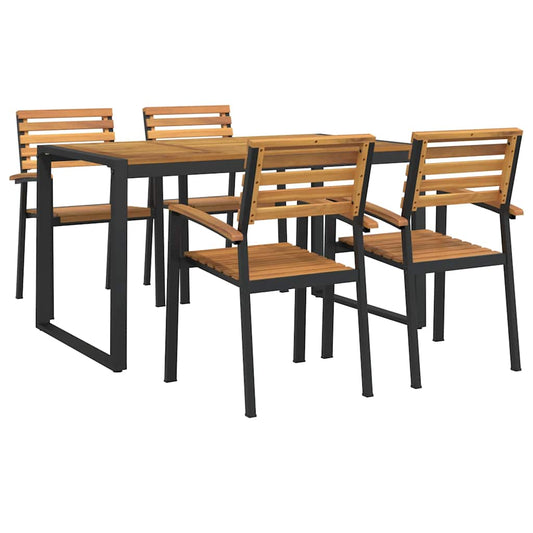 5 Piece Garden Dining Set Solid Wood Acacia and Metal 5 Piece Garden Dining Set Solid Wood Acacia and Metal