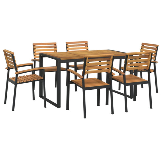 7 Piece Garden Dining Set Solid Wood Acacia and Metal 7 Piece Garden Dining Set Solid Wood Acacia and Metal