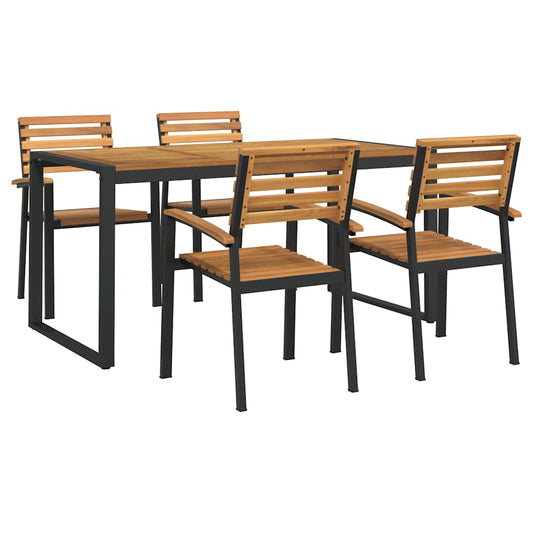 5 Piece Garden Dining Set Solid Wood Acacia and Metal 5 Piece Garden Dining Set Solid Wood Acacia and Metal