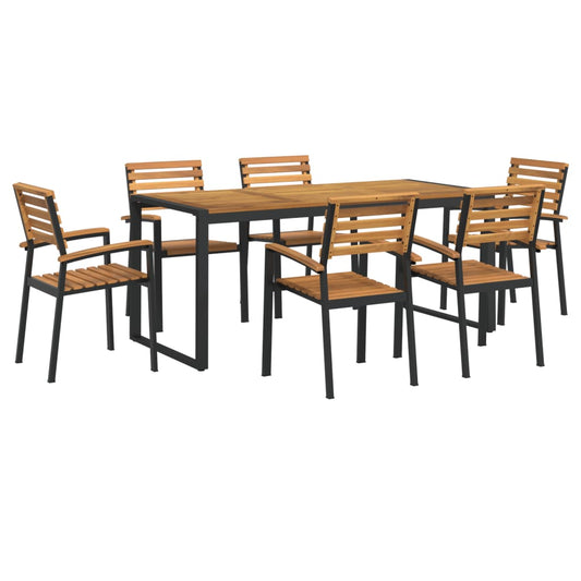 7 Piece Garden Dining Set Solid Wood Acacia and Metal 7 Piece Garden Dining Set Solid Wood Acacia and Metal