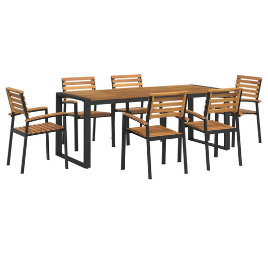 7 Piece Garden Dining Set Solid Wood Acacia and Metal 7 Piece Garden Dining Set Solid Wood Acacia and Metal