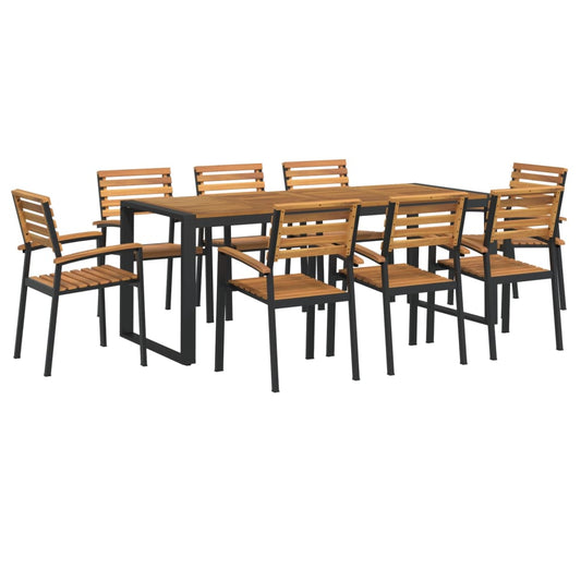 9 Piece Garden Dining Set Solid Wood Acacia and Metal 9 Piece Garden Dining Set Solid Wood Acacia and Metal