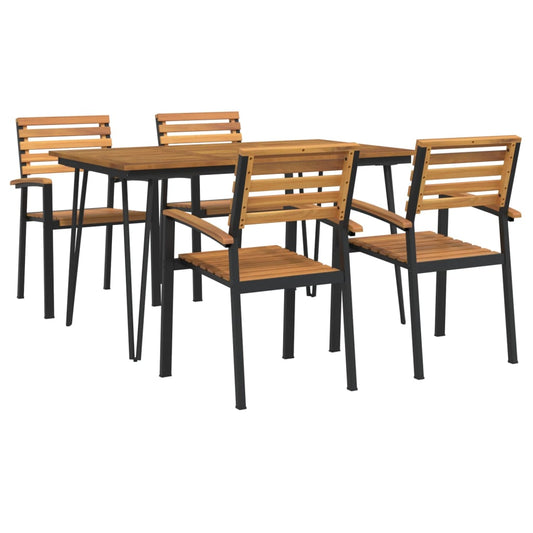 5 Piece Garden Dining Set Solid Wood Acacia and Metal 5 Piece Garden Dining Set Solid Wood Acacia and Metal