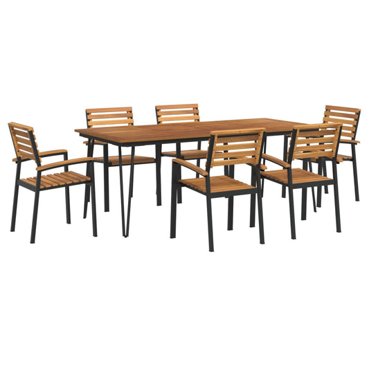 7 Piece Garden Dining Set Solid Wood Acacia and Metal 7 Piece Garden Dining Set Solid Wood Acacia and Metal