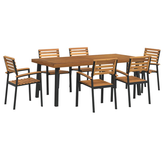 7 Piece Garden Dining Set Solid Wood Acacia and Metal 7 Piece Garden Dining Set Solid Wood Acacia and Metal