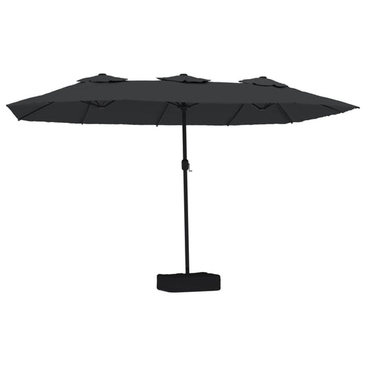 Garden Parasol | Black | Polyester | Large | Adjustable Armrests Garden Parasol | Black | Polyester | Large | Adjustable Armrests
