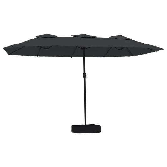 Double-Head Garden Parasol with LEDs Black 449x265 cm Double-Head Garden Parasol with LEDs Black 449x265 cm