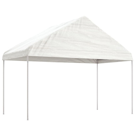 Gazebo With Roof | White | Polyethylene, galvanised steel | Large Gazebo With Roof | White | Polyethylene, galvanised steel | Large