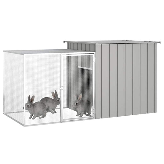 Rabbit Cage Grey 200x91x100 cm Galvanised Steel Rabbit Cage Grey 200x91x100 cm Galvanised Steel