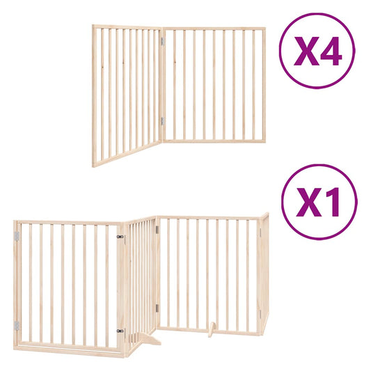 Dog Gate with Door Foldable 12 Panels 960 cm Poplar Wood Dog Gate with Door Foldable 12 Panels 960 cm Poplar Wood