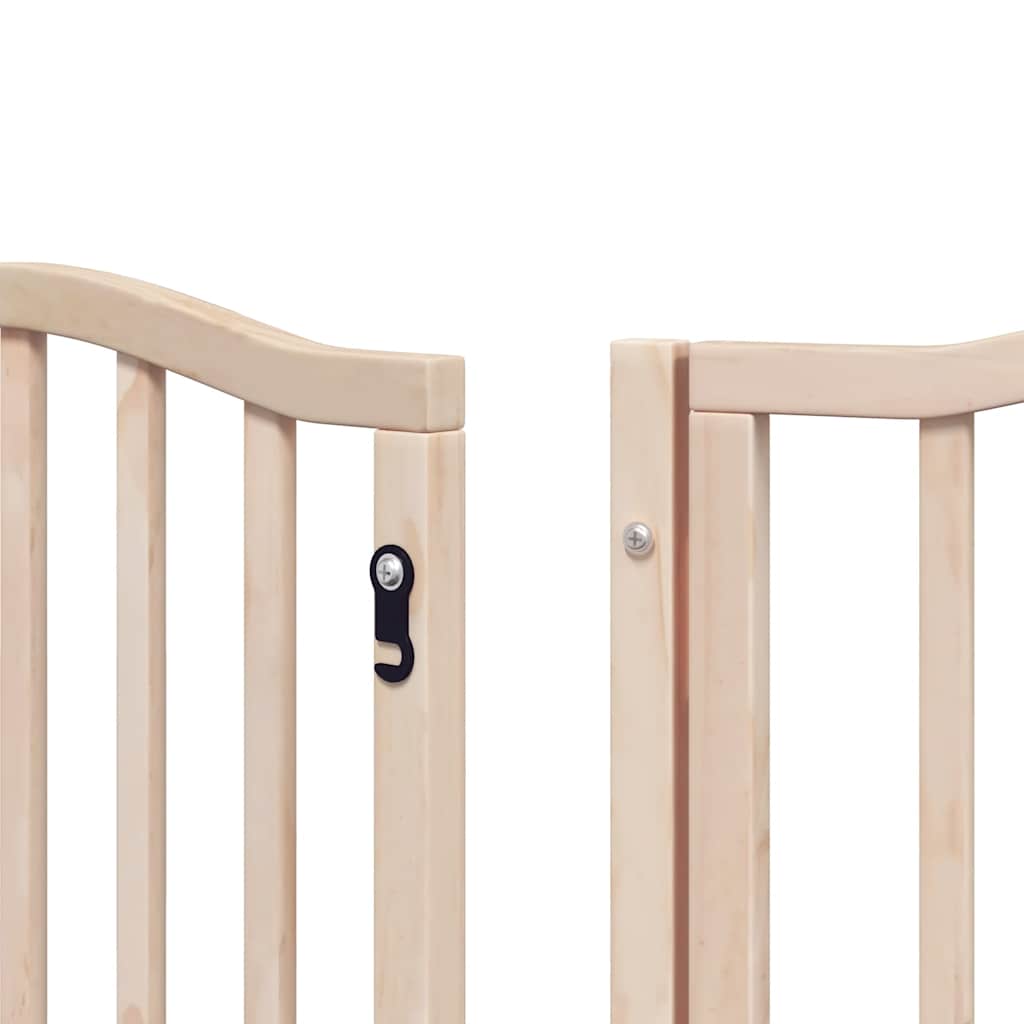 Dog Gate with Door Foldable 15 Panels 750 cm Poplar Wood