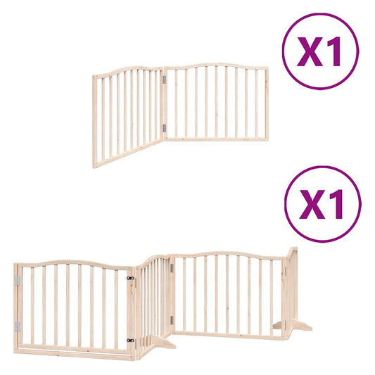 Dog Gate with Door Foldable 6 Panels 480 cm Poplar Wood Dog Gate with Door Foldable 6 Panels 480 cm Poplar Wood